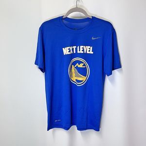 Nike DRI-FIT Athletic Cut Men's Medium Blue Golden State Warriors COACH T-Shirt
